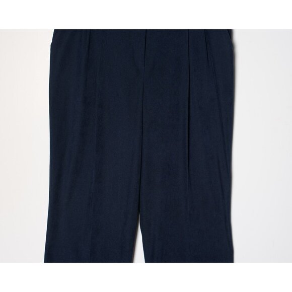 Vintage Haggar Womens 35x27 Wide Leg Pants Stretch Made in Canada Navy - Picture 3 of 8